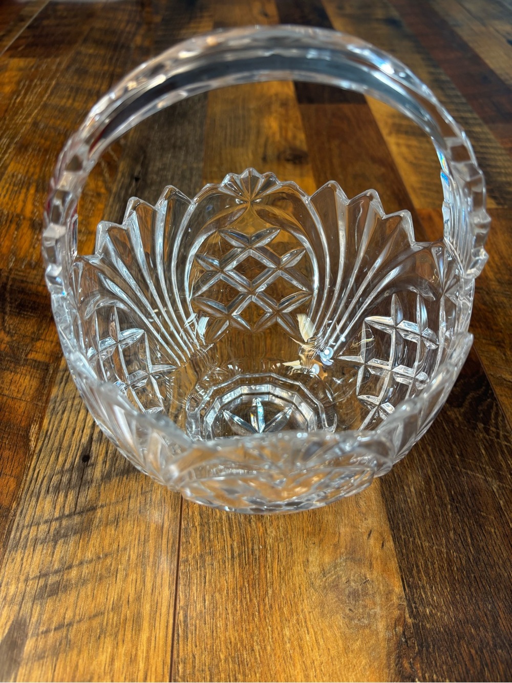 Vintage Fifth Avenue Wellington 24% Lead Crystal Glass Basket Poland 8.5x5.5
